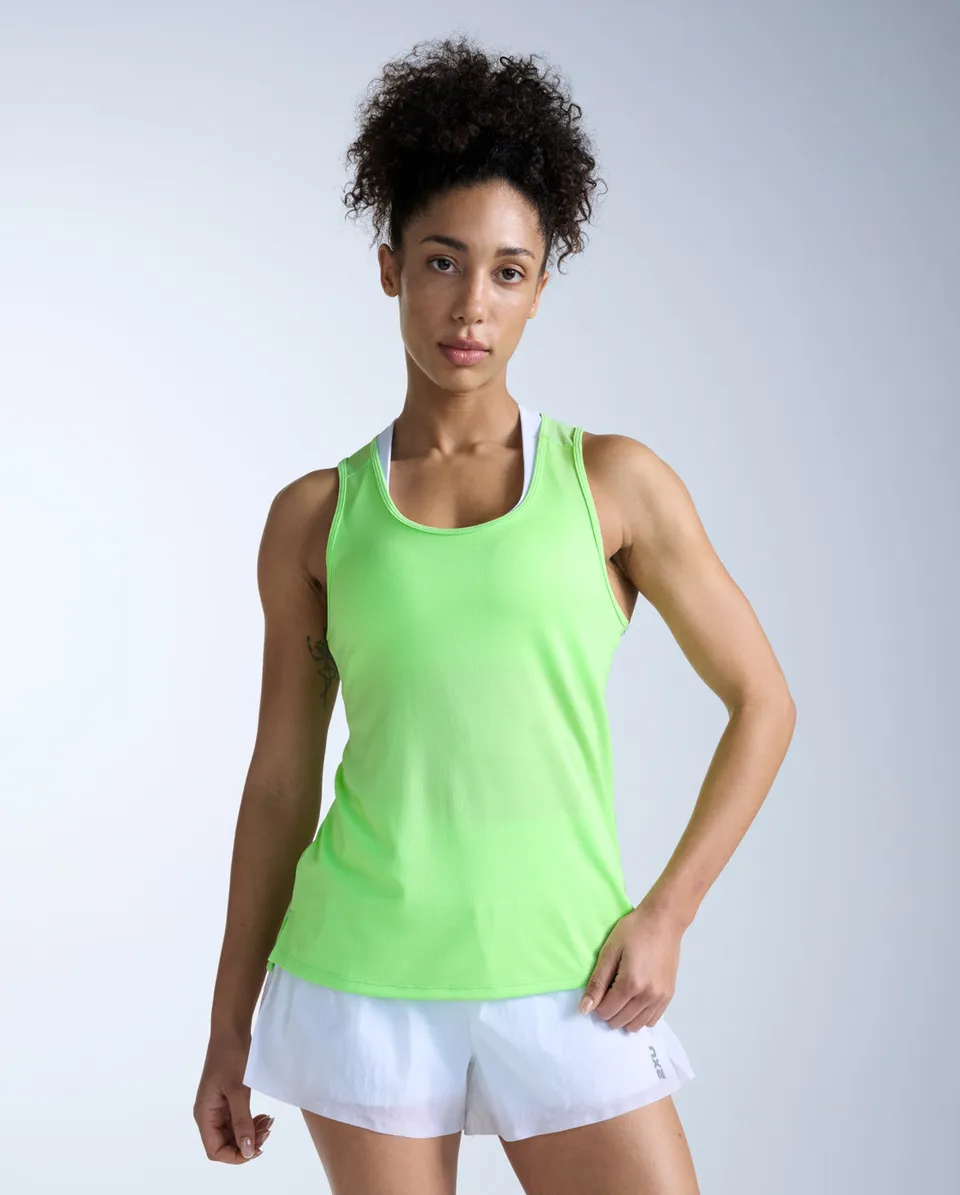 2xu-aero-singlet-lauftop-damen-lime-zest-upf-50-tanktop image 1