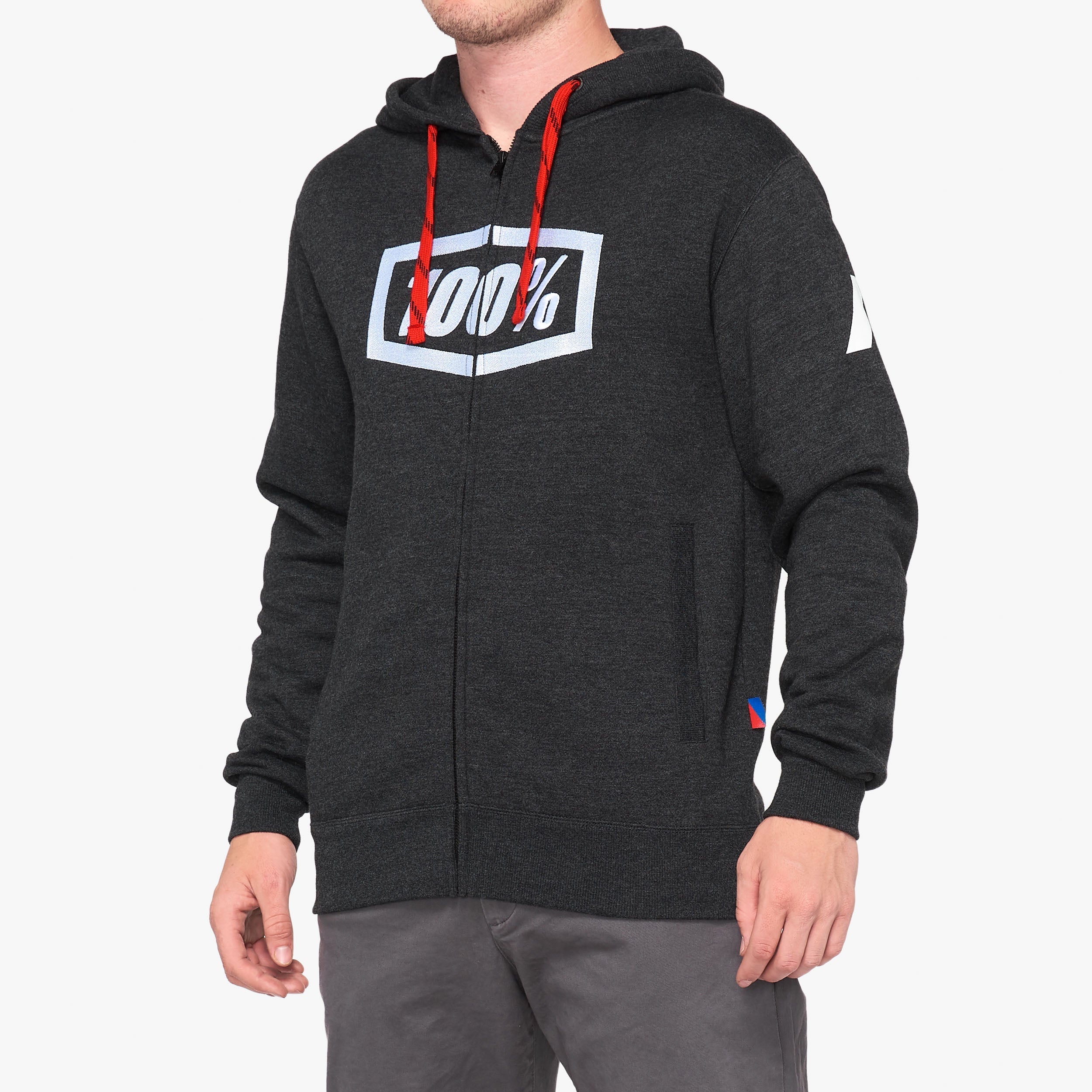 100-syndicate-zip-hoodie-fleece-schwarz-baumwolle image 1