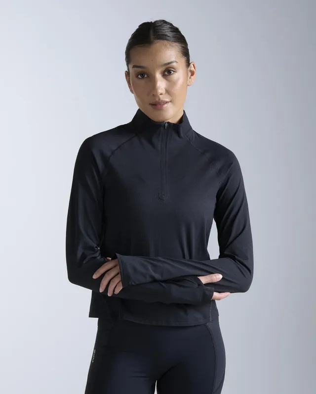 2xu-aero-trail-1-2-zip-laufshirt-damen-schwarz-langarm image 1