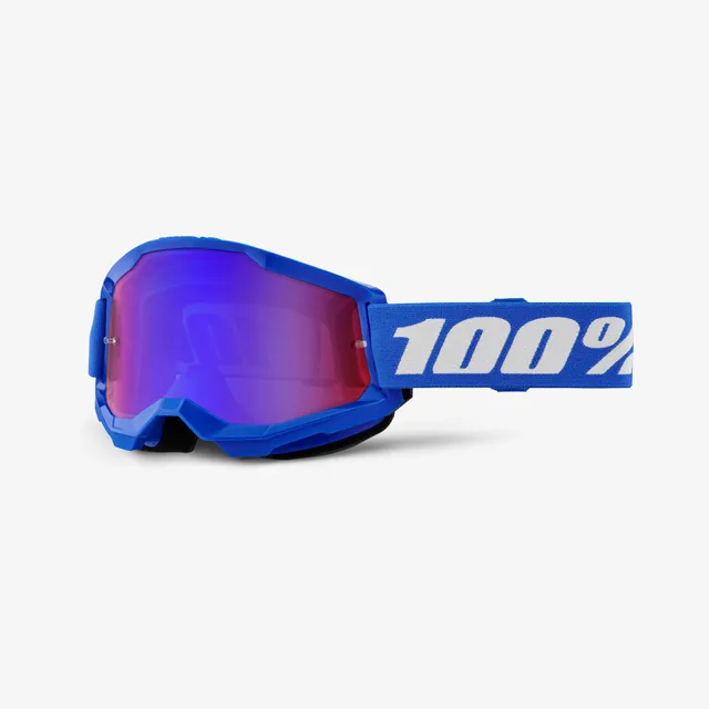 100-strata-2-blue-motocross-brille-blau-mirror-red-blue image 1