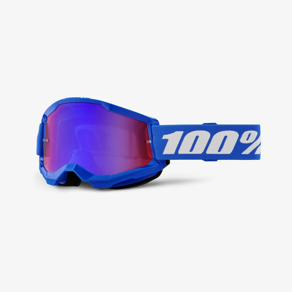 100-strata-2-blue-motocross-brille-blau-mirror-red-blue image 1