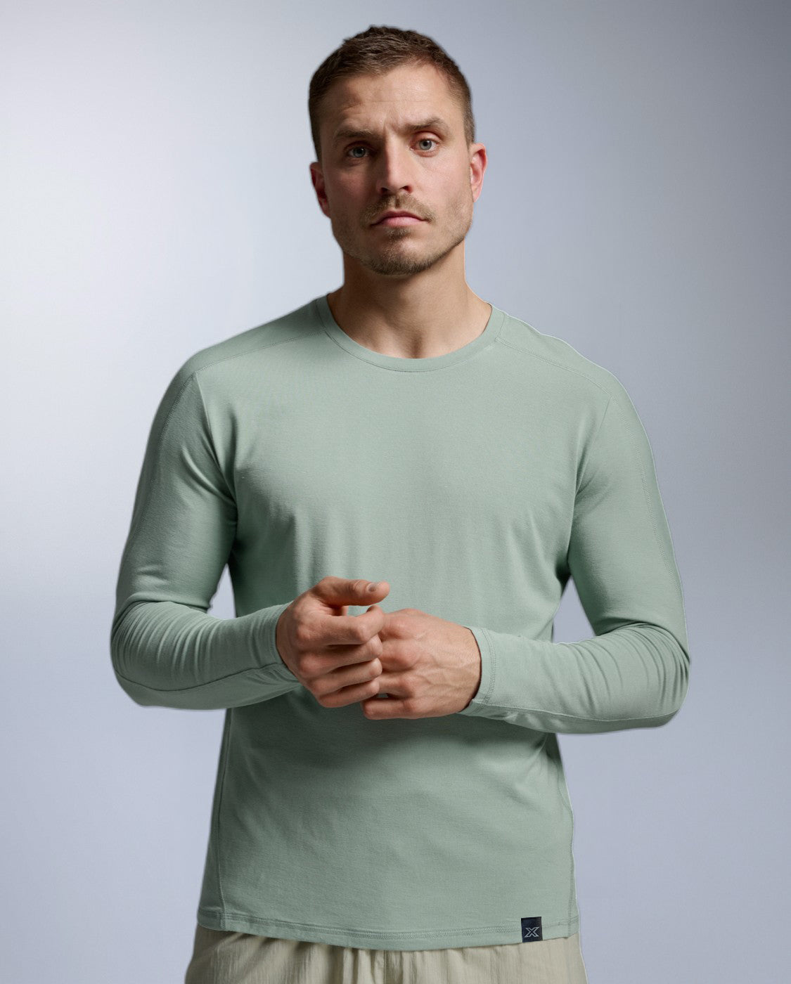 2xu-ignition-wool-long-sleeve-laufshirt-herren-eucalyptus image 1