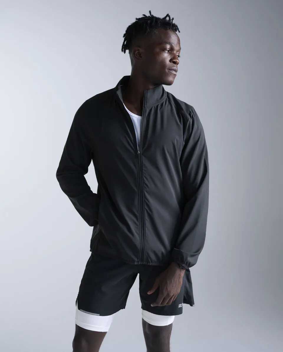 2xu-aero-jacket-laufjacke-herren-black-silver-reflective image 1