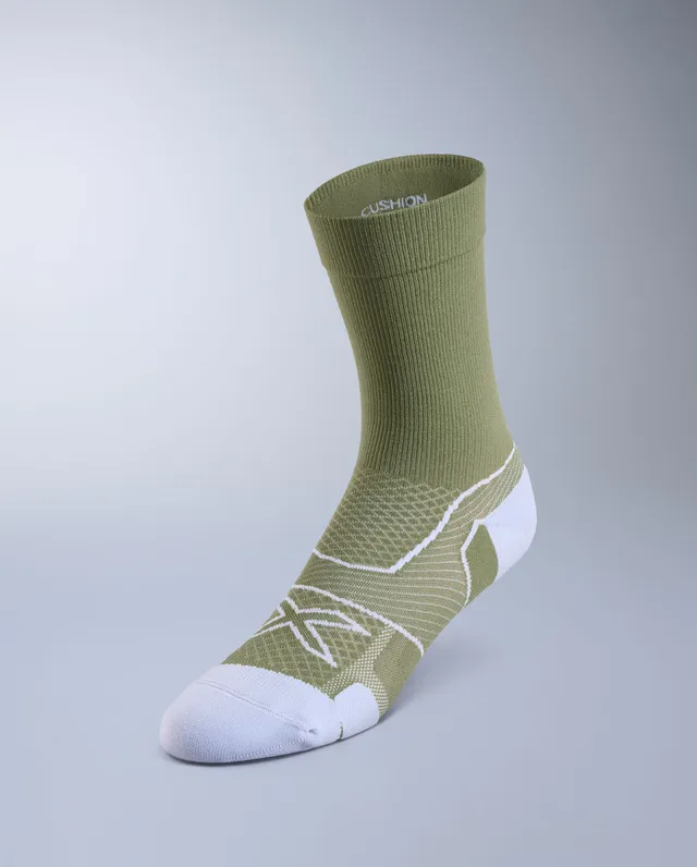 2xu-vectr-cushion-crew-socken-olive-leaf-damen-herren image 1