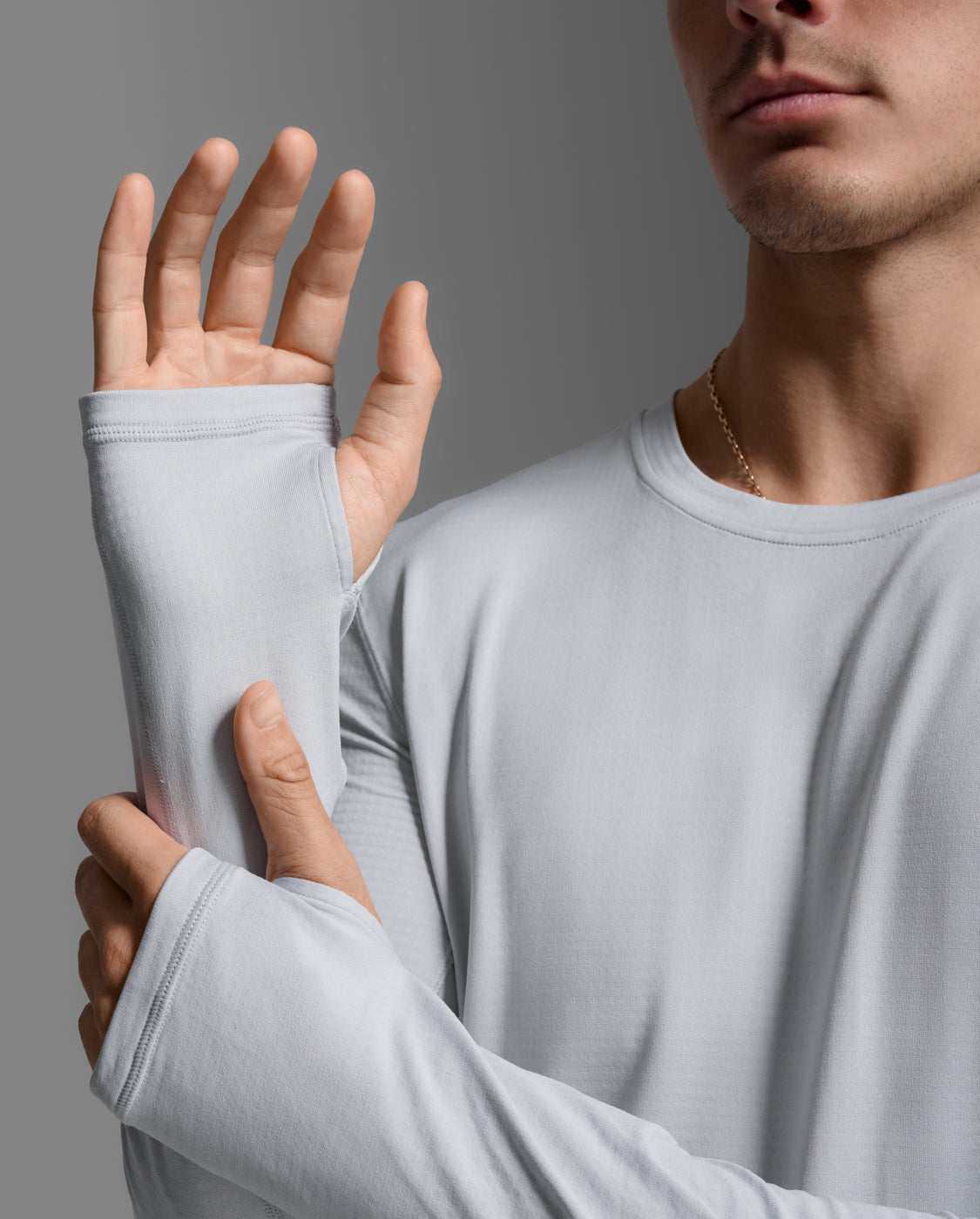 2xu-ignition-grid-base-layer-laufshirt-harbor-mist-thermo image 8