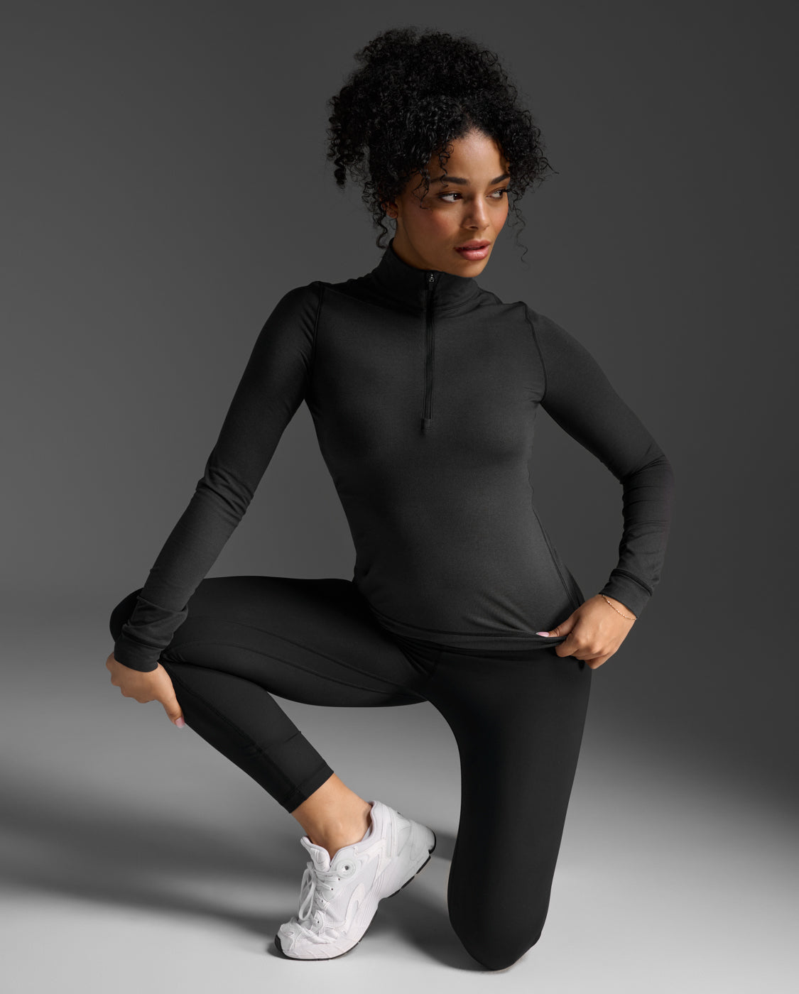 2xu-flex-1-2-zip-langarmshirt-damen-schwarz-jersey image 4