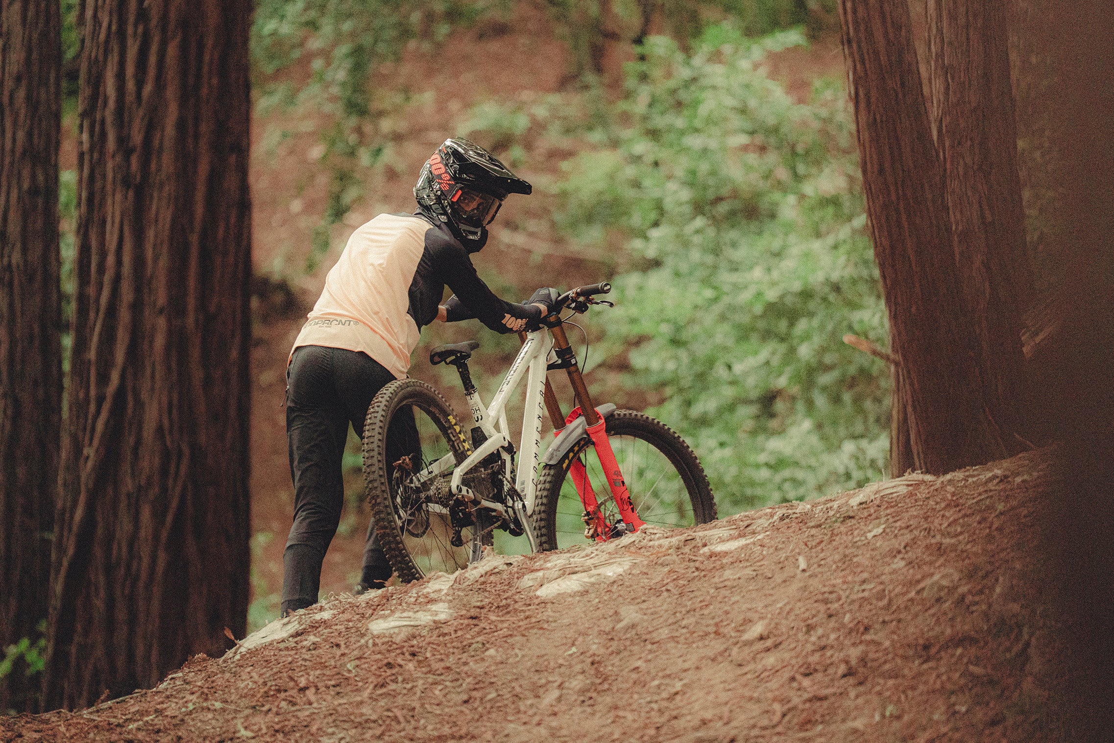 100-r-core-x-langarm-trikot-black-peach-mtb-jersey image 3