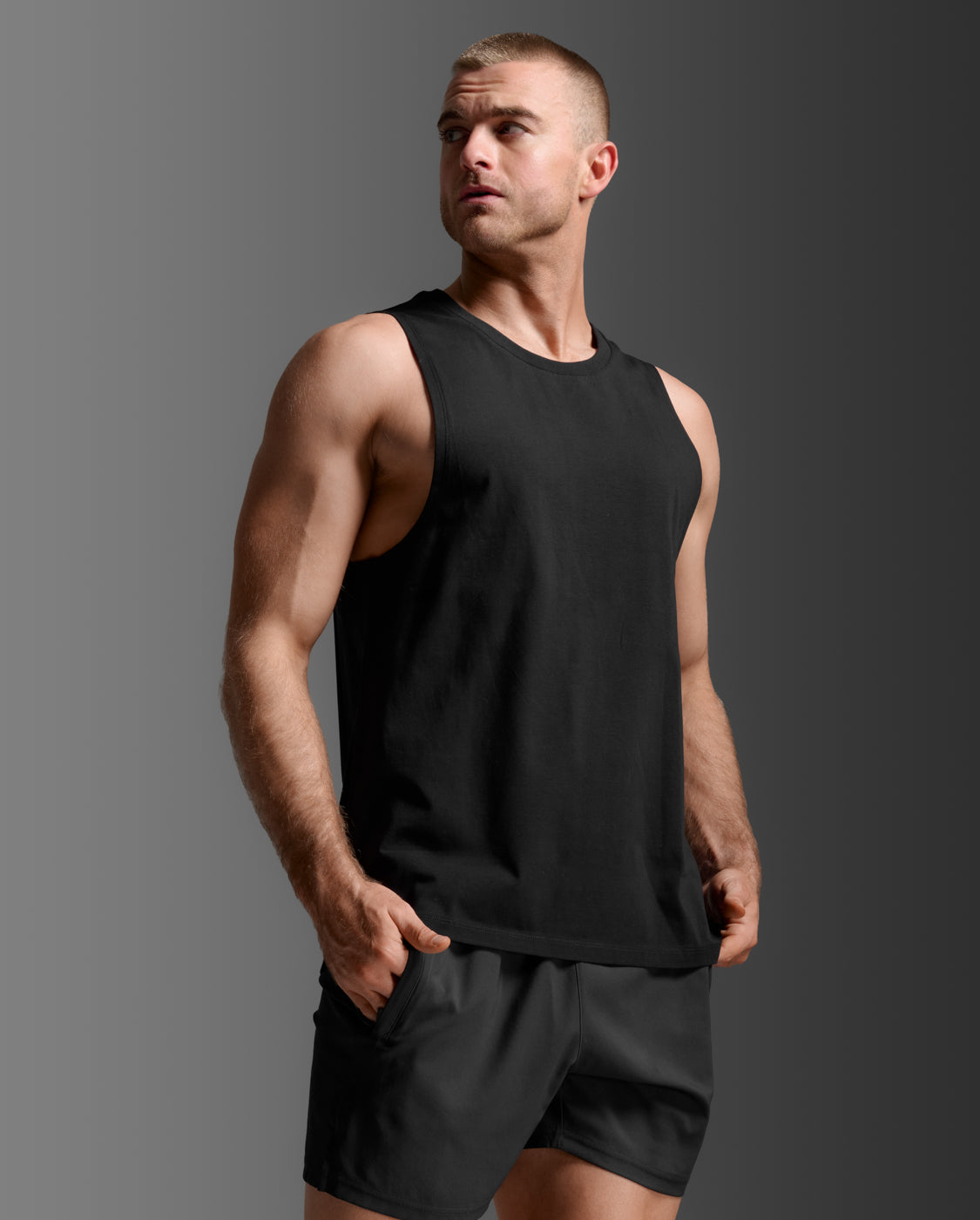 2xu-motion-cotton-flex-tank-top-herren-schwarz-baumwolle image 4