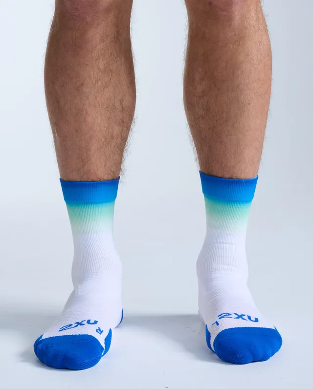 2xu-vectr-light-cushion-crew-socken-surf-aquatic-kompression image 1