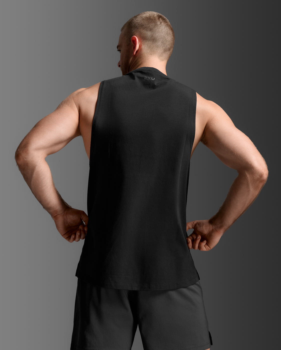 2xu-motion-cotton-flex-tank-top-herren-schwarz-baumwolle image 2