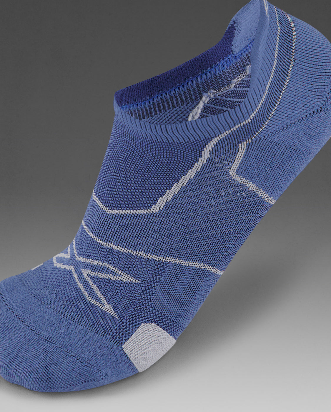 2xu-vectr-cushion-no-show-socken-blue-steel-grey-polster image 2