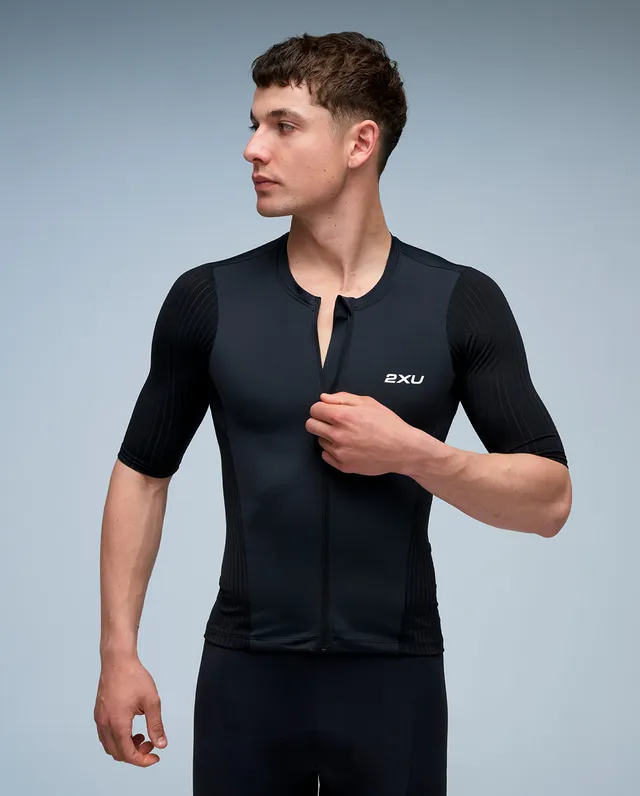 2xu-aero-tri-sleeved-top-triathlon-shirt-herren-schwarz image 1