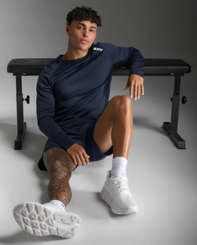 2xu-motion-aspire-langarmshirt-herren-midnight-white image 1