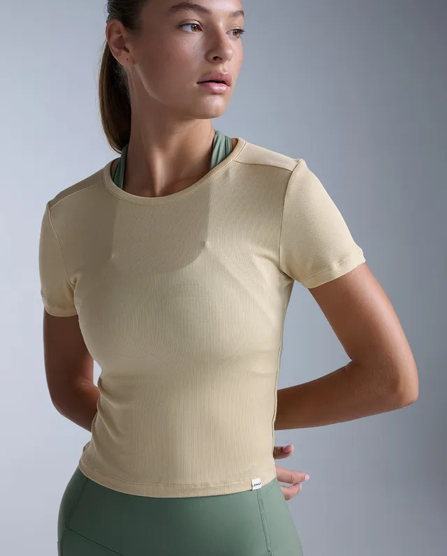 2xu-fluid-modal-crop-tee-damen-mojave-desert-stretch image 1