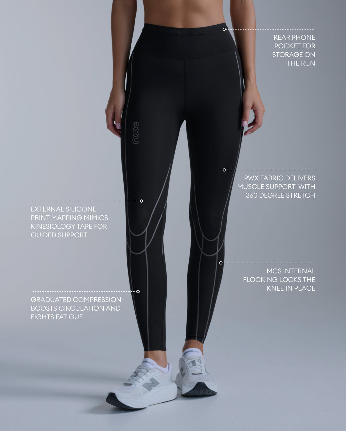 2xu-light-speed-kinesis-hi-rise-tights-damen-schwarz image 2