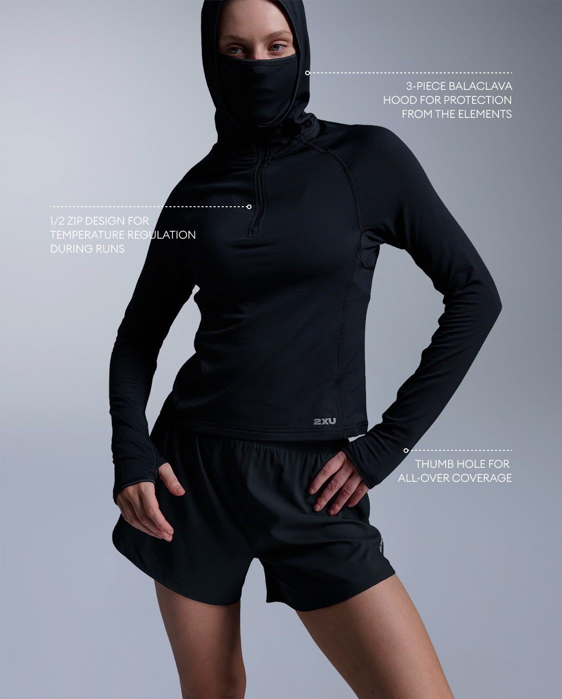2xu-ignition-grid-1-2-zip-hoodie-schwarz-damen-thermo image 2