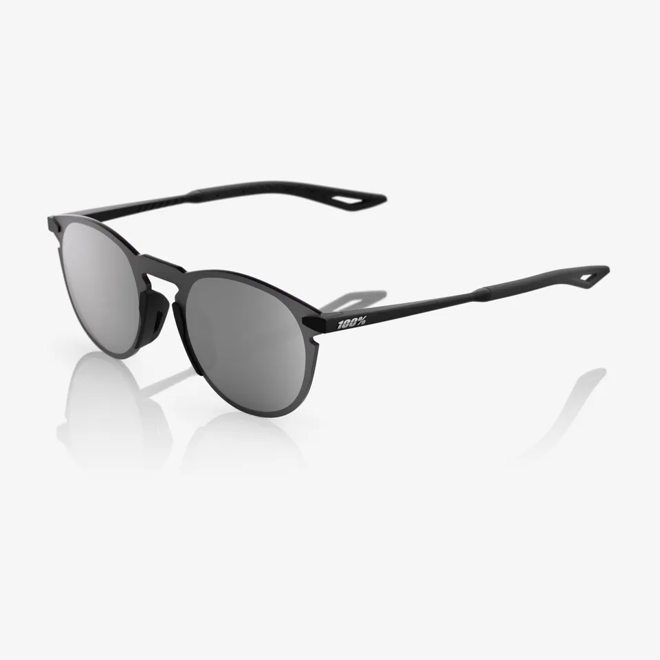 100percent-legere-round-sonnenbrille-matte-black-silver-mirror image 1