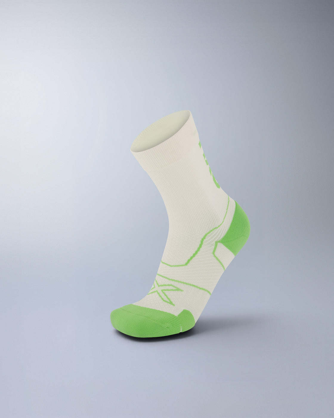 2xu-vectr-cushion-crew-socken-chalk-lime-zest image 1
