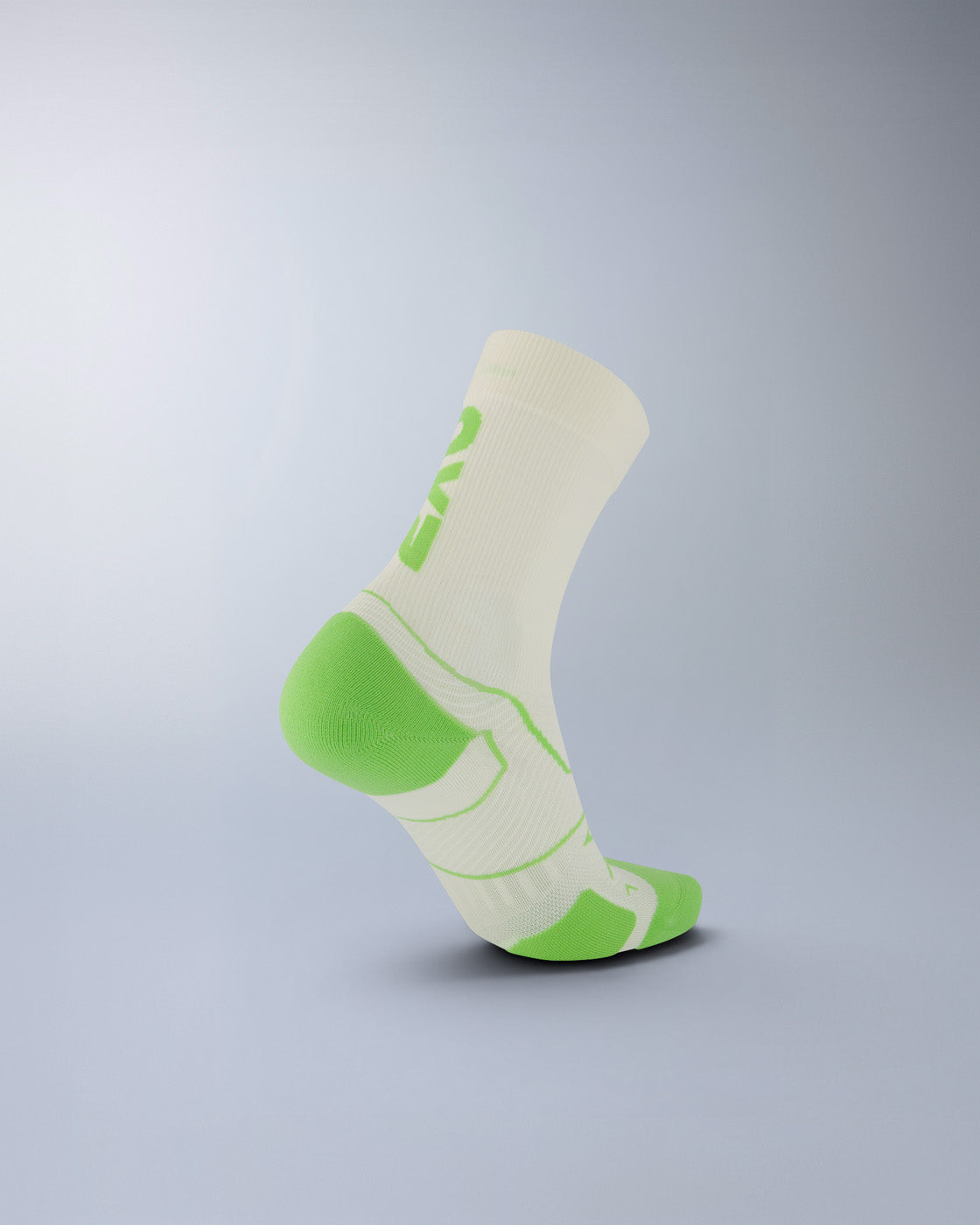 2xu-vectr-cushion-crew-socken-chalk-lime-zest image 3