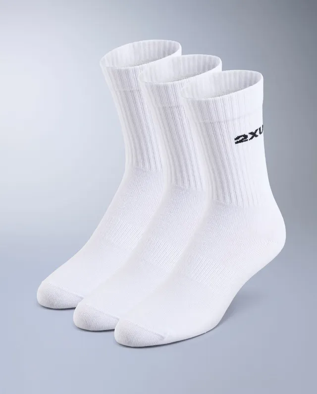 2xu-24-7-cotton-crew-socks-3er-pack-sportsocken-wei-baumwolle image 1
