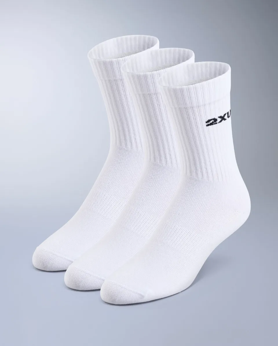 2xu-24-7-cotton-crew-socks-3er-pack-sportsocken-wei-baumwolle image 1