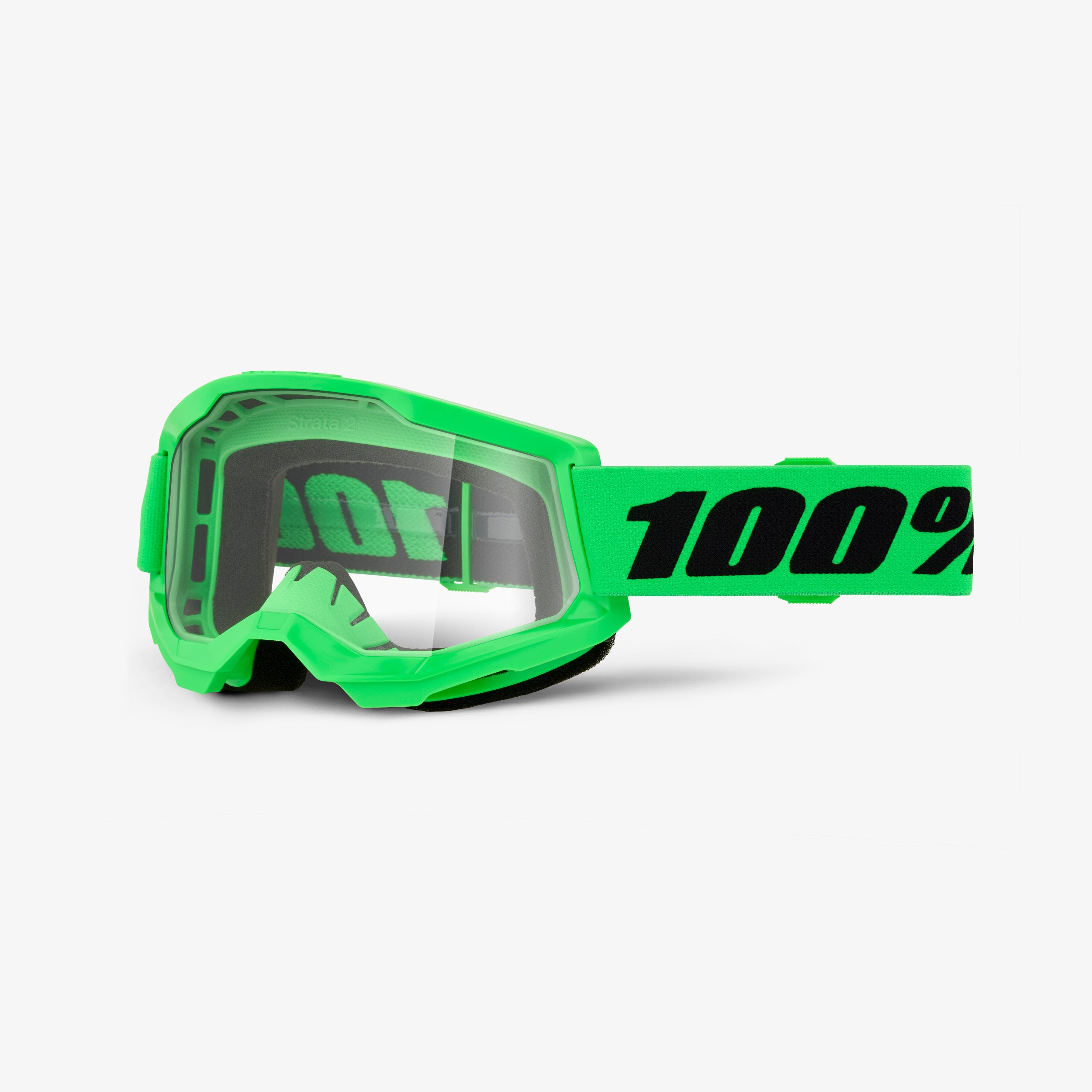 100-strata-2-goggle-neon-green-mtb-mx-brille-verspiegelt image 2