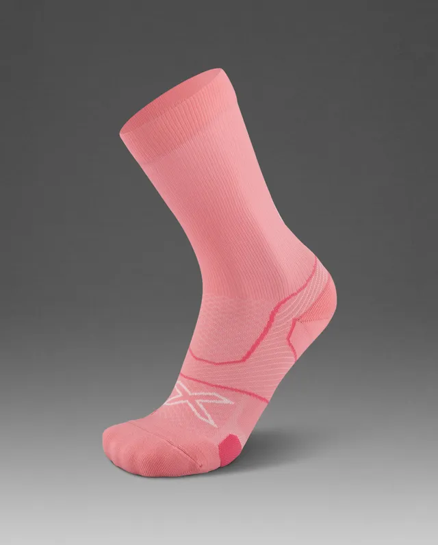 2xu-vectr-cushion-crew-socks-kompressionssocken-pink-glow image 1