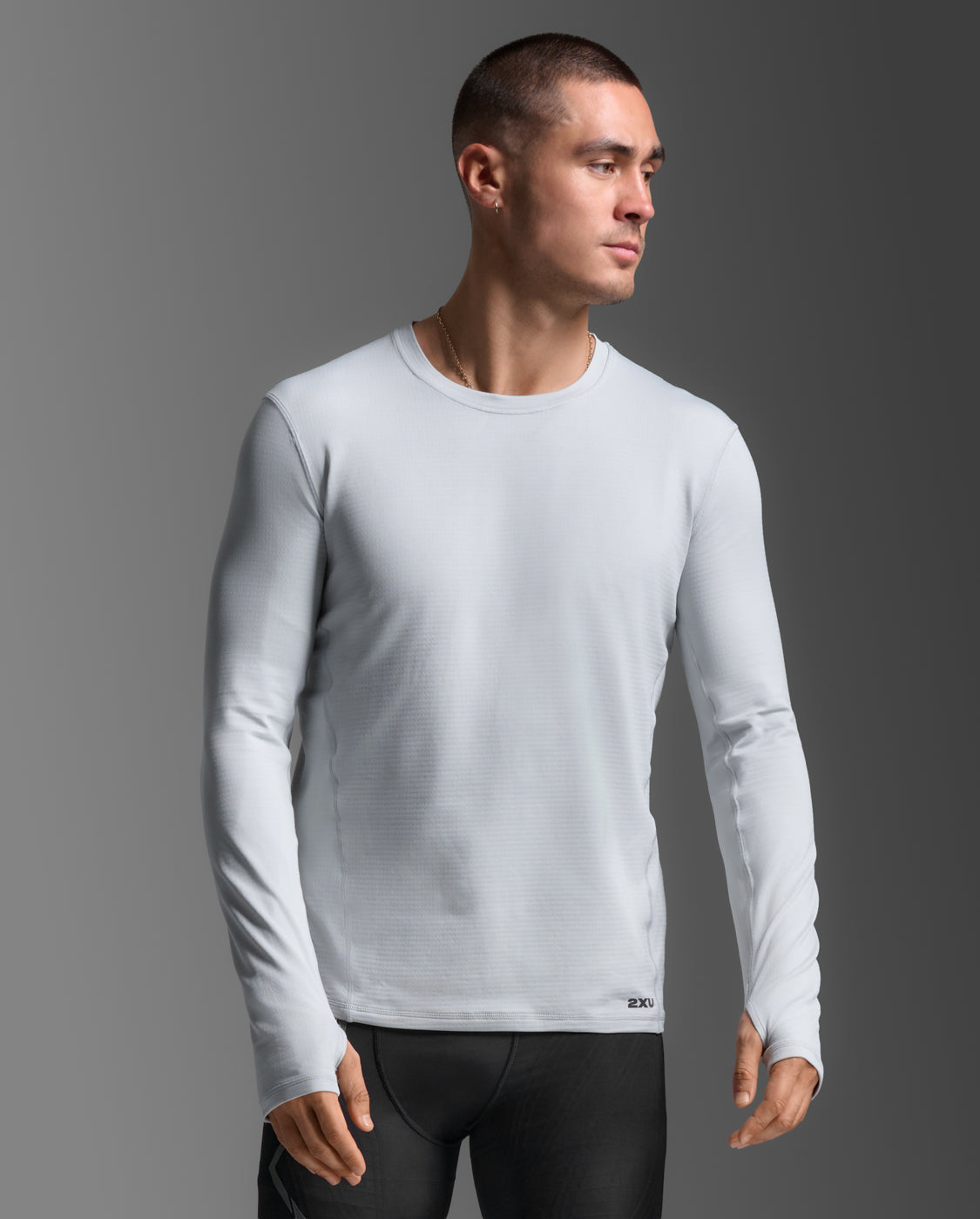 2xu-ignition-grid-base-layer-laufshirt-harbor-mist-thermo image 1