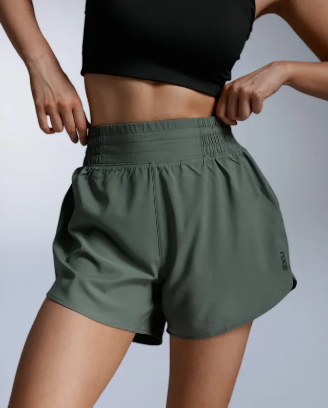 2xu-aero-hi-rise-4-inch-shorts-damen-olive-laufshorts image 1