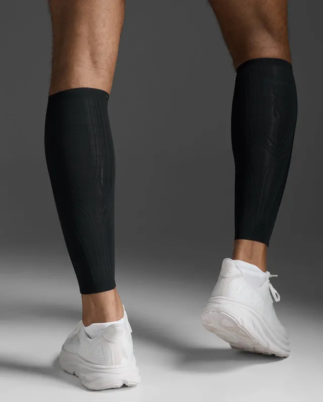 2xu-light-speed-compression-calf-guards-black-gold-fest image 1