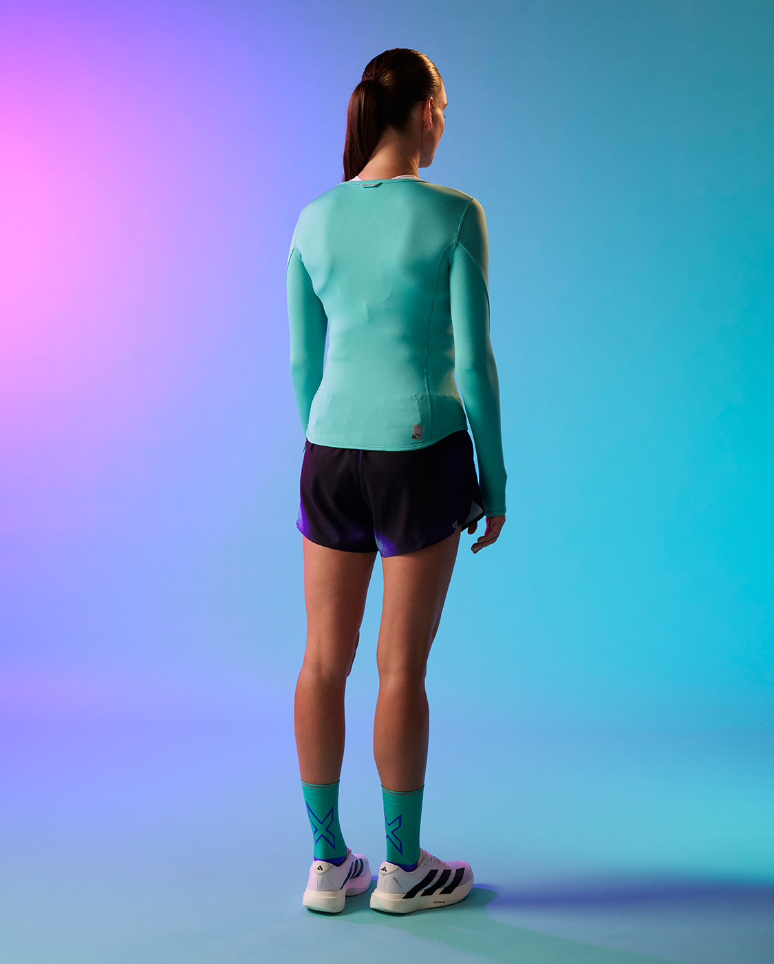 2xu-aero-hi-rise-4-inch-shorts-damen-lila-reissverschluss image 8